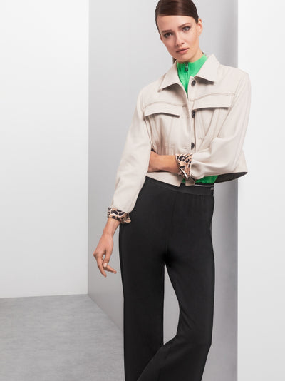 Jacket with back motif and contrasting cuffs