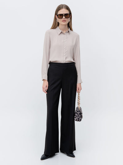 Straight fit trousers with elasticated waist