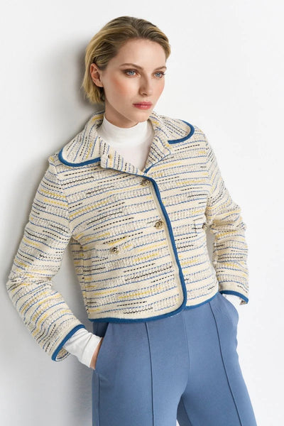 Bouclè blazer with peter pan collar