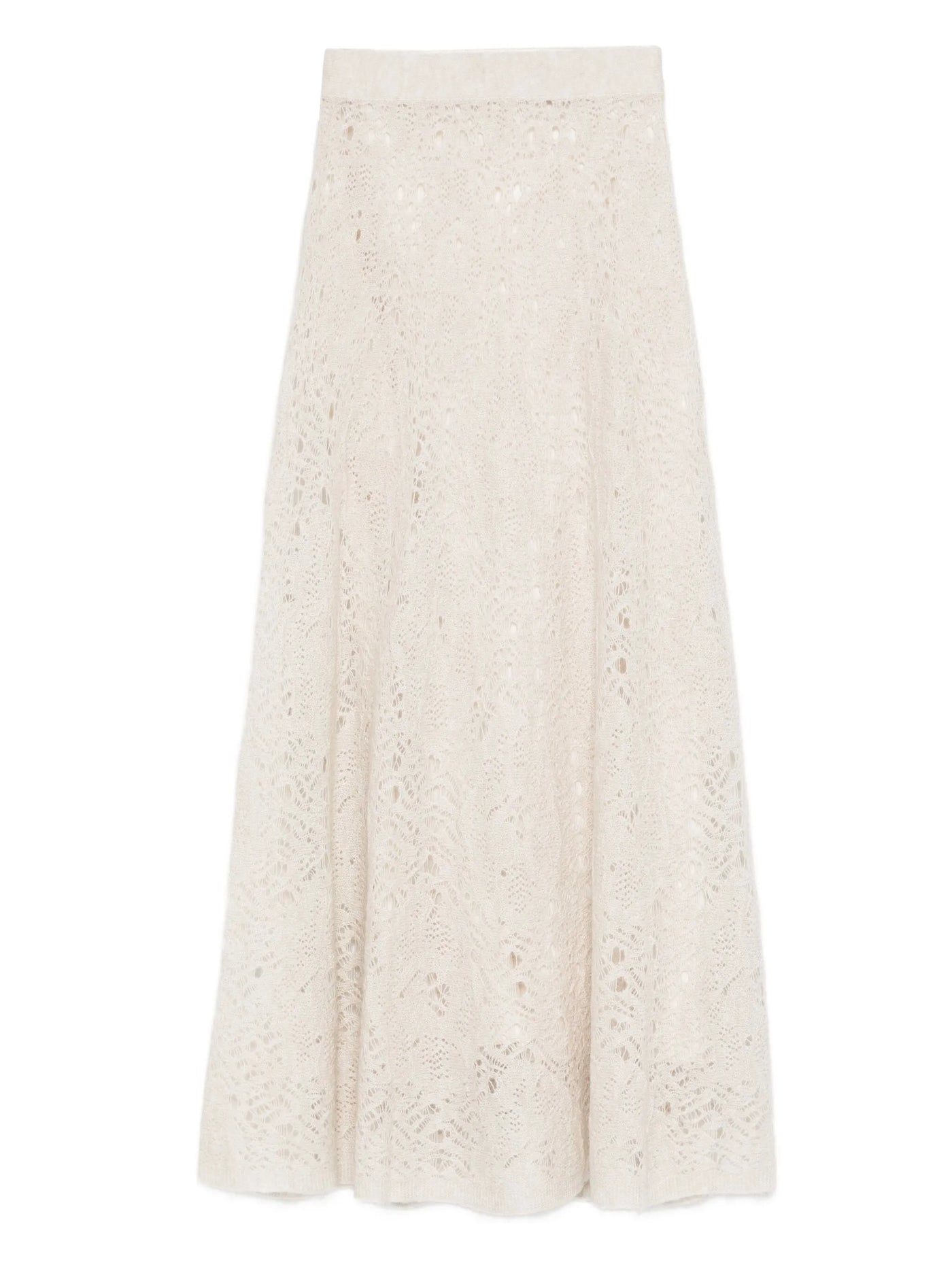 Lace-Pattern flared skirt