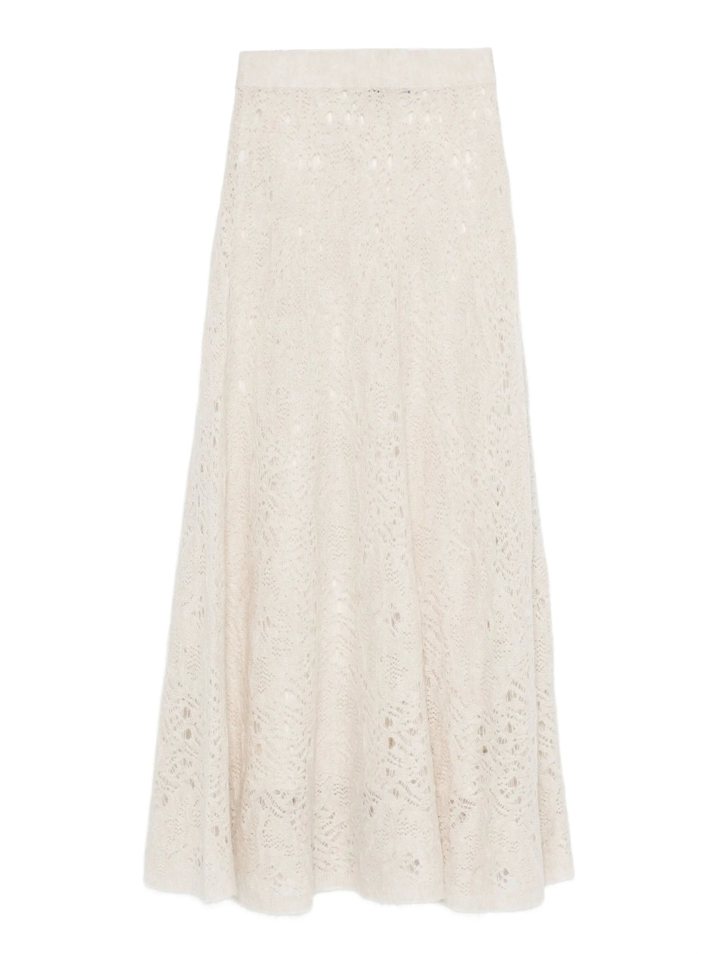 Lace-Pattern flared skirt