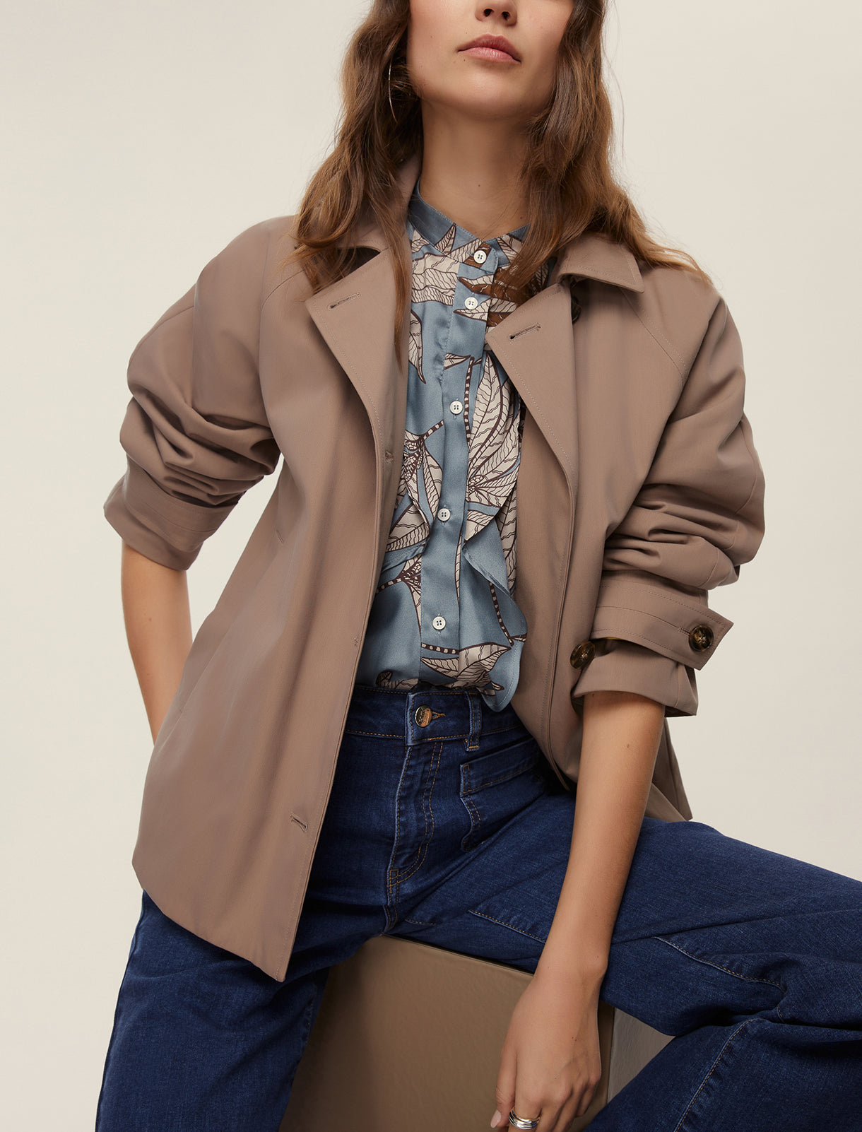 A-Line Trench with Detachable Hood Lightly Padded