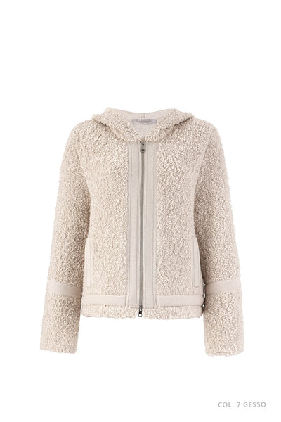 Bouclé Jacket with Hood