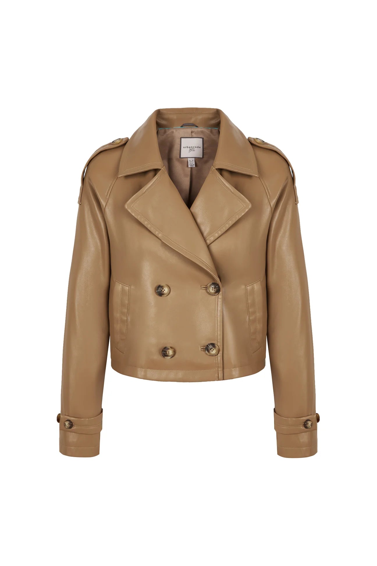 Faux Leather Trench Jacket