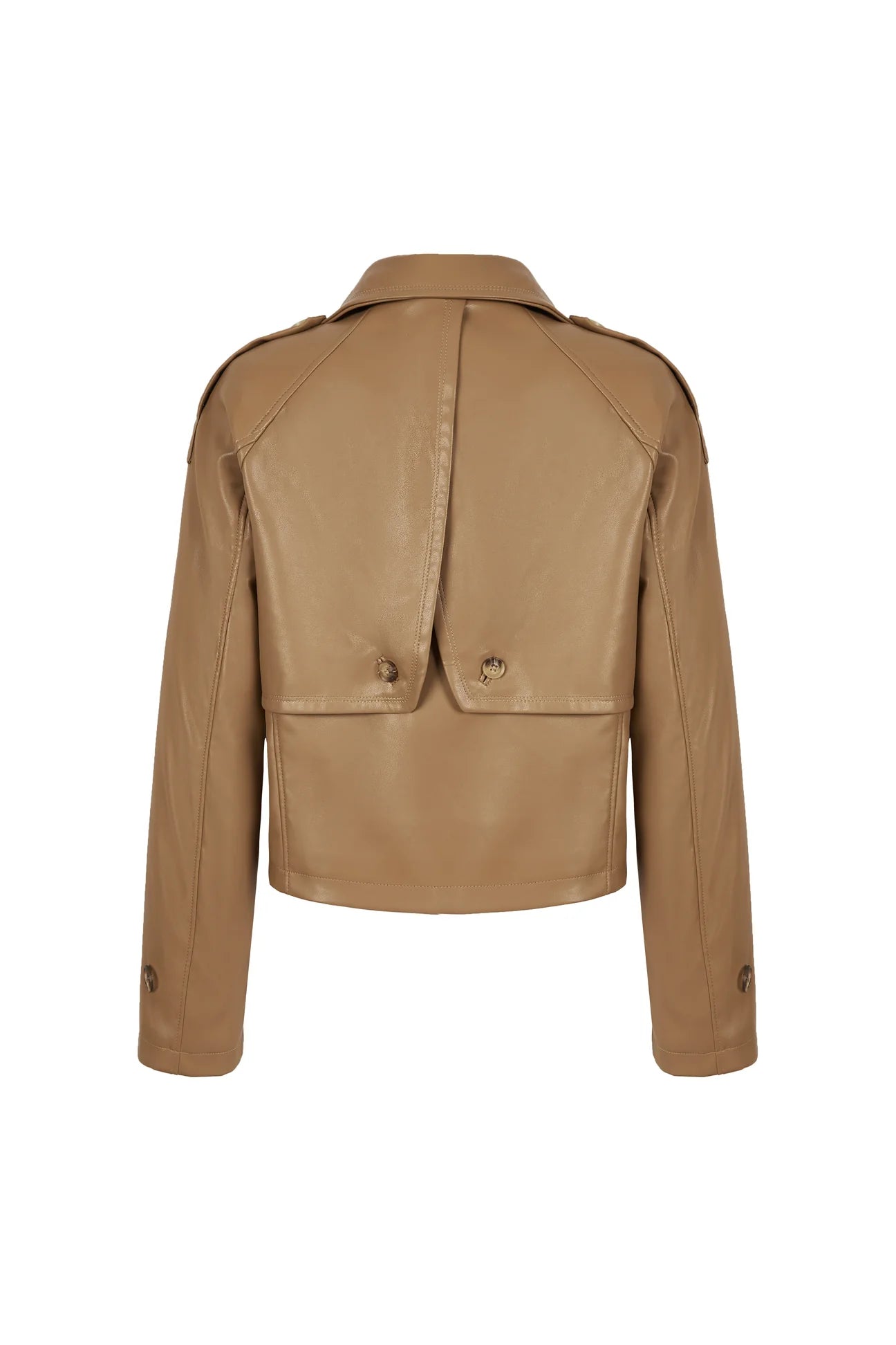 Faux Leather Trench Jacket