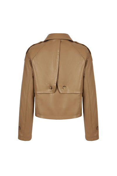 Faux Leather Trench Jacket