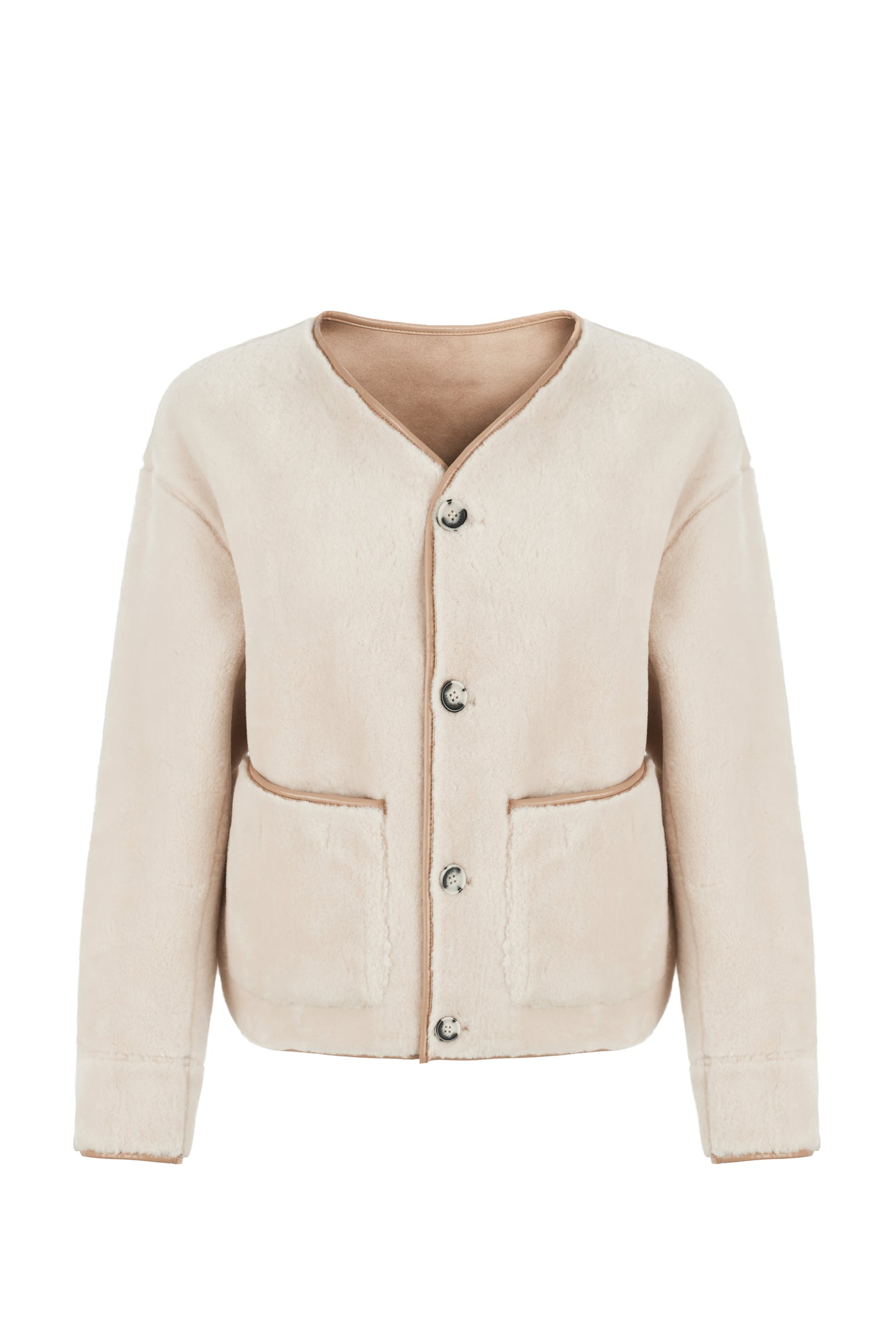 Reversible Faux Shearling Jacket in natural
