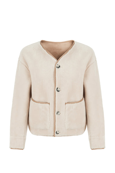 Reversible Faux Shearling Jacket in natural