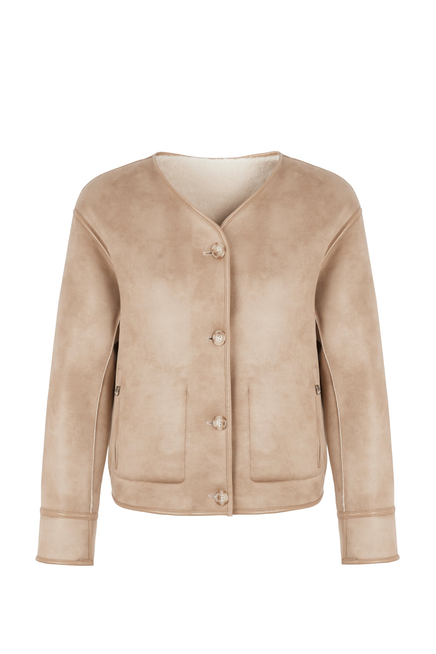 Reversible Faux Shearling Jacket in natural