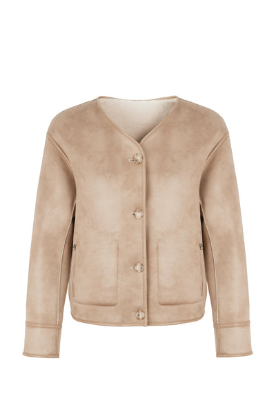 Reversible Faux Shearling Jacket in natural