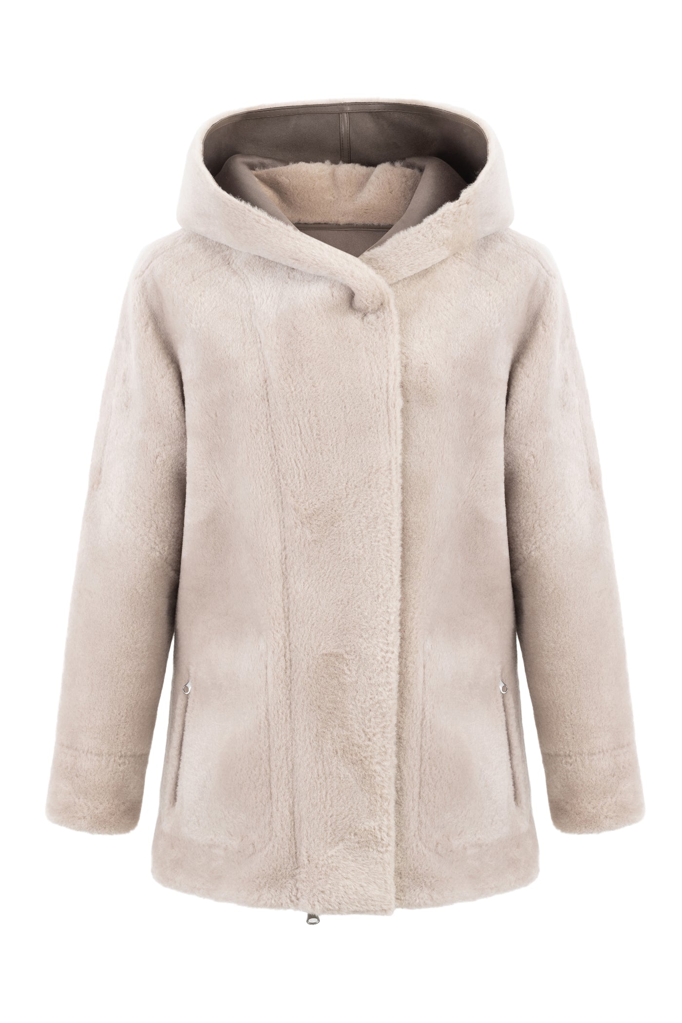 Reversible Faux Shearling Hooded Coat