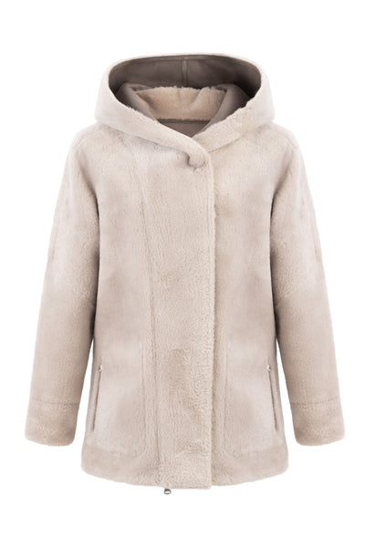 Reversible Faux Shearling Hooded Coat