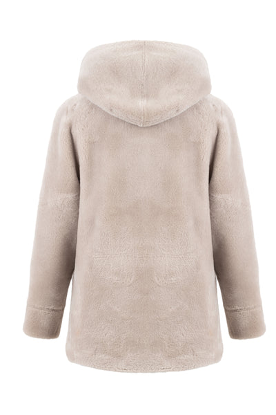 Reversible Faux Shearling Hooded Coat