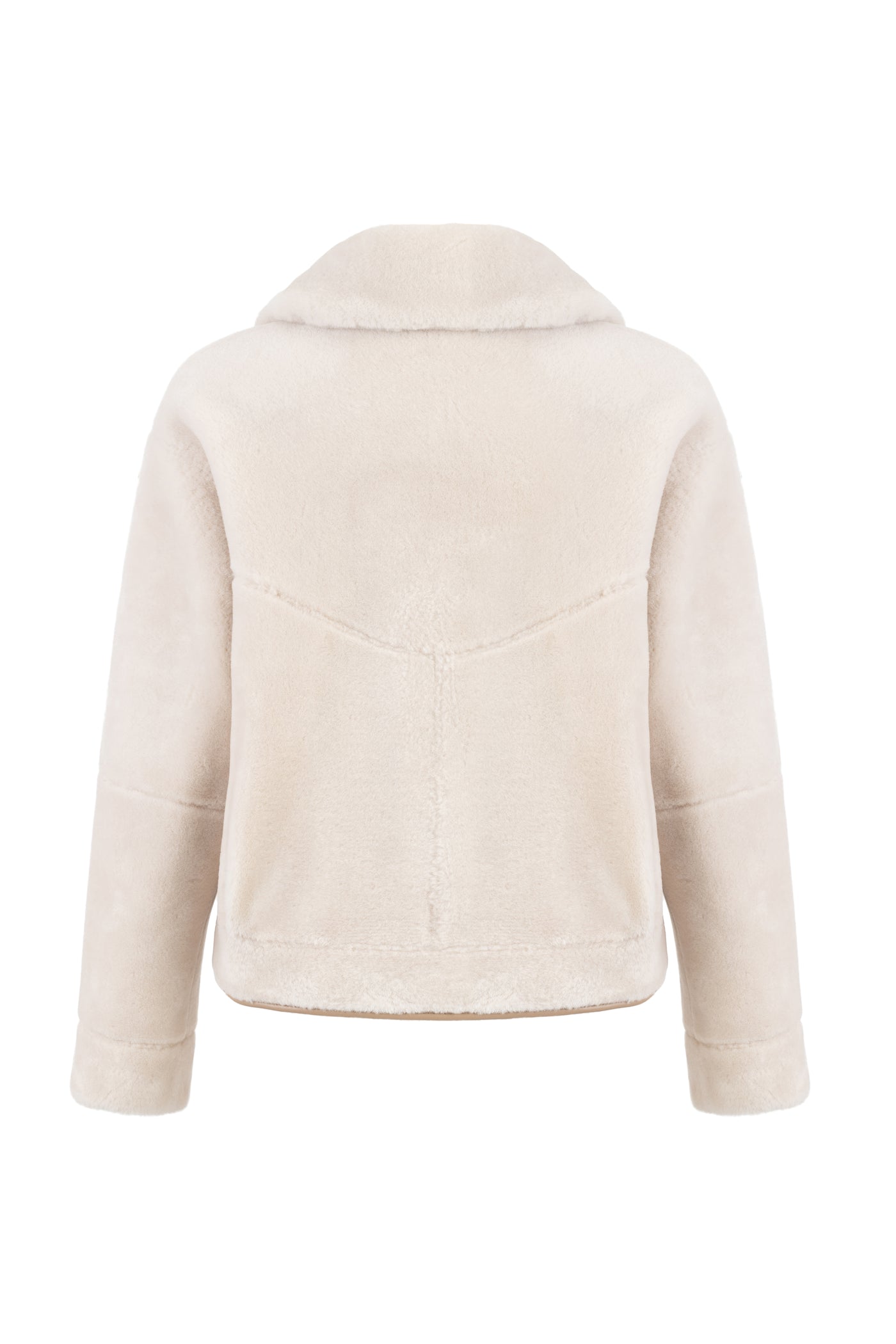 Reversible Faux Shearling Aviator Jacket  in natural cream