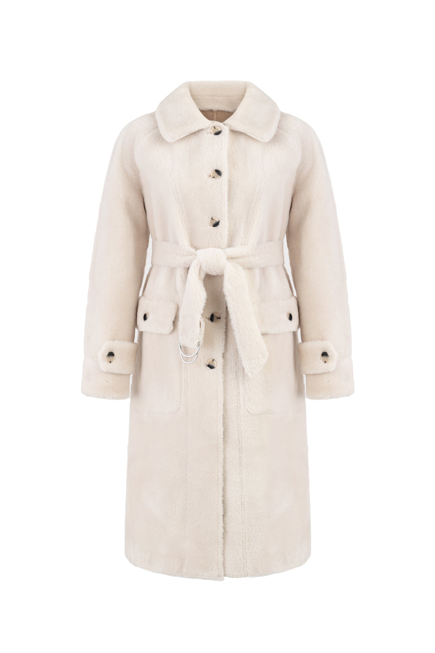 Reversible Faux Shearling Coat in cream