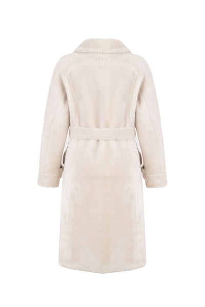 Reversible Faux Shearling Coat in cream