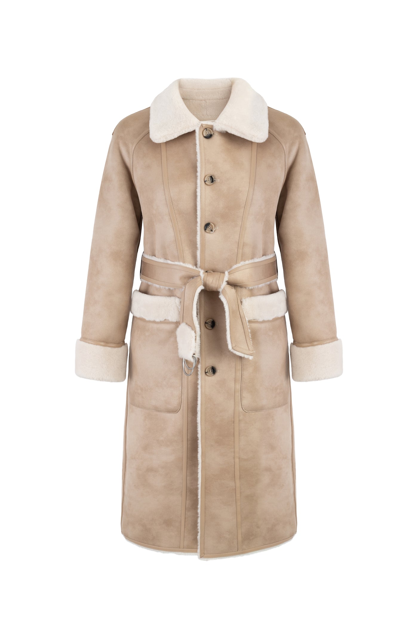 Reversible Faux Shearling Coat in cream