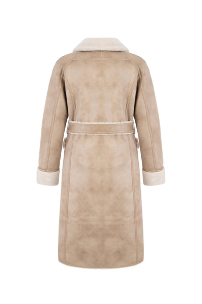 Reversible Faux Shearling Coat in cream