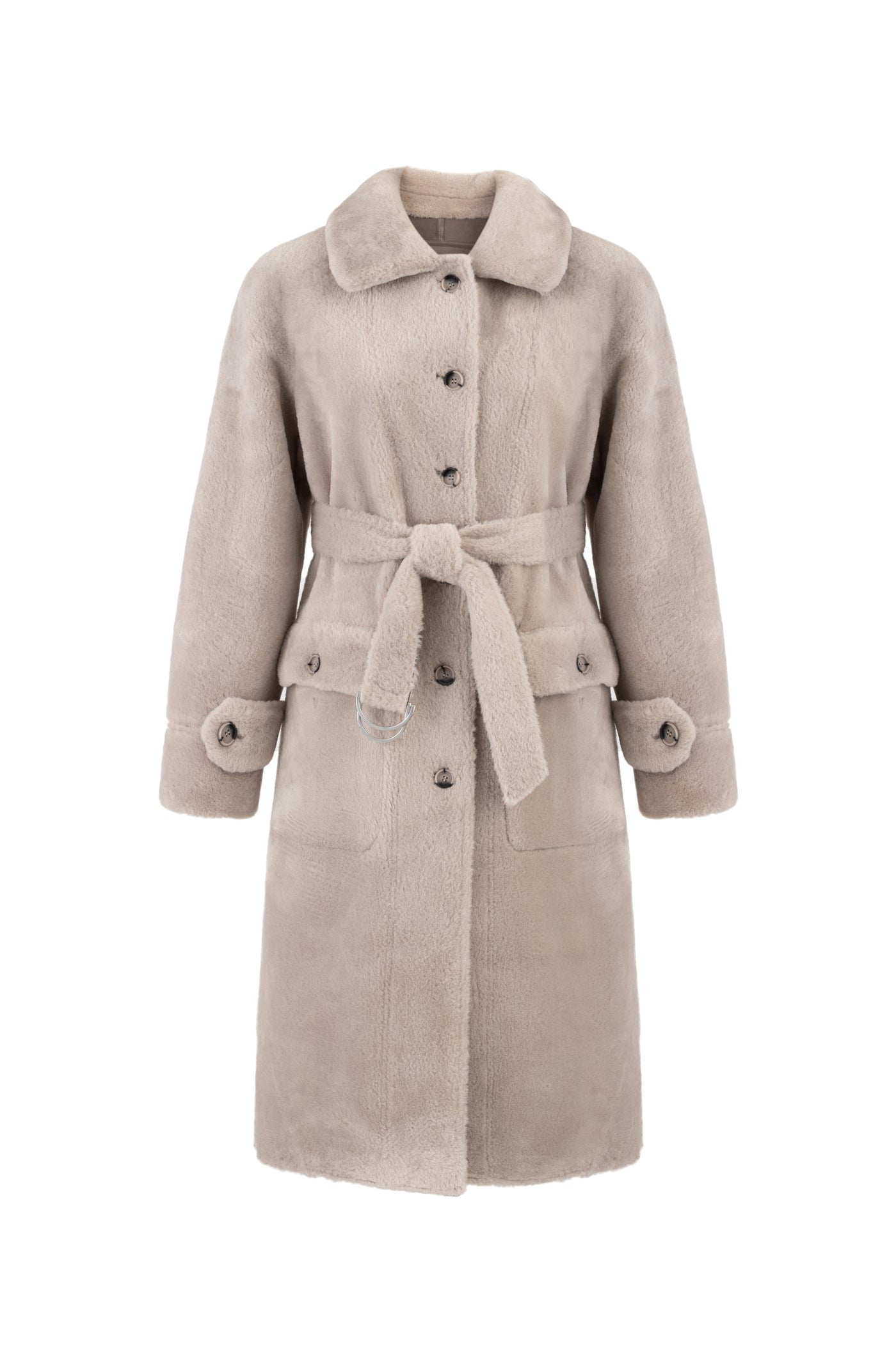Reversible Faux Shearling Coat in taupe