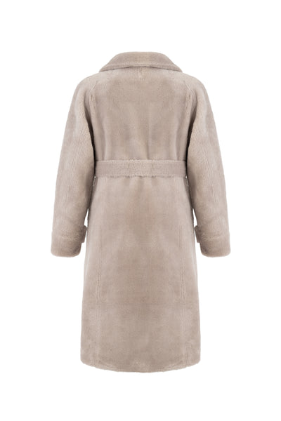 Reversible Faux Shearling Coat in taupe
