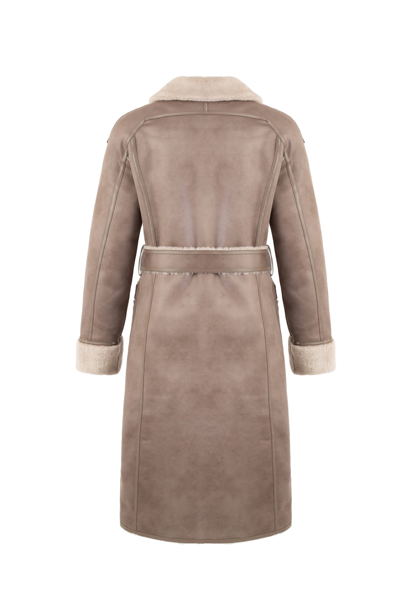 Reversible Faux Shearling Coat in taupe