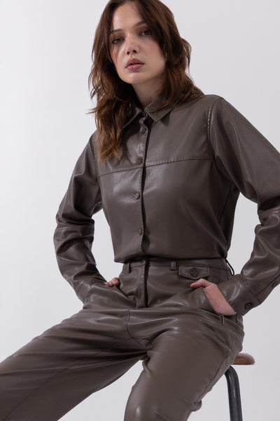 Leather Blouse-Jacket