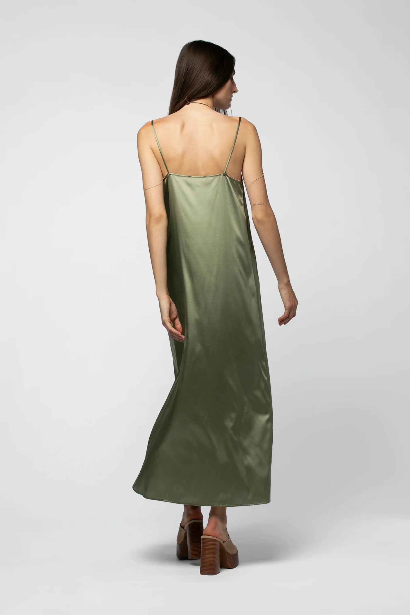 Real silk long dress with chains