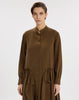 Brown lyocell shirt dress