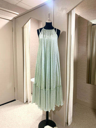 Metallic sheen fabric maxi dress