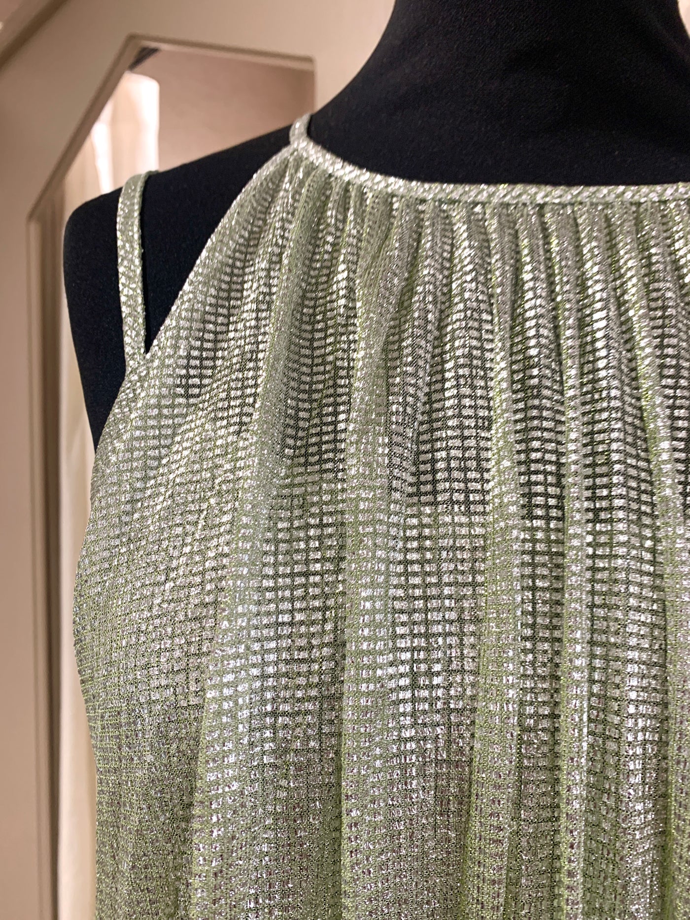 Metallic sheen fabric maxi dress