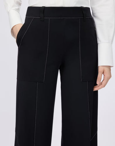 Wide-leg trousers with contrast topstitching
