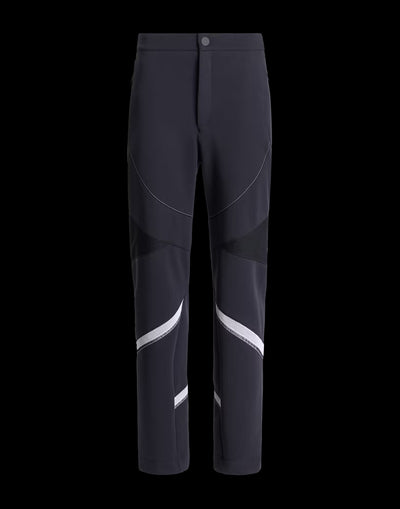 Straight-leg trousers with mesh inserts