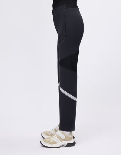 Straight-leg trousers with mesh inserts