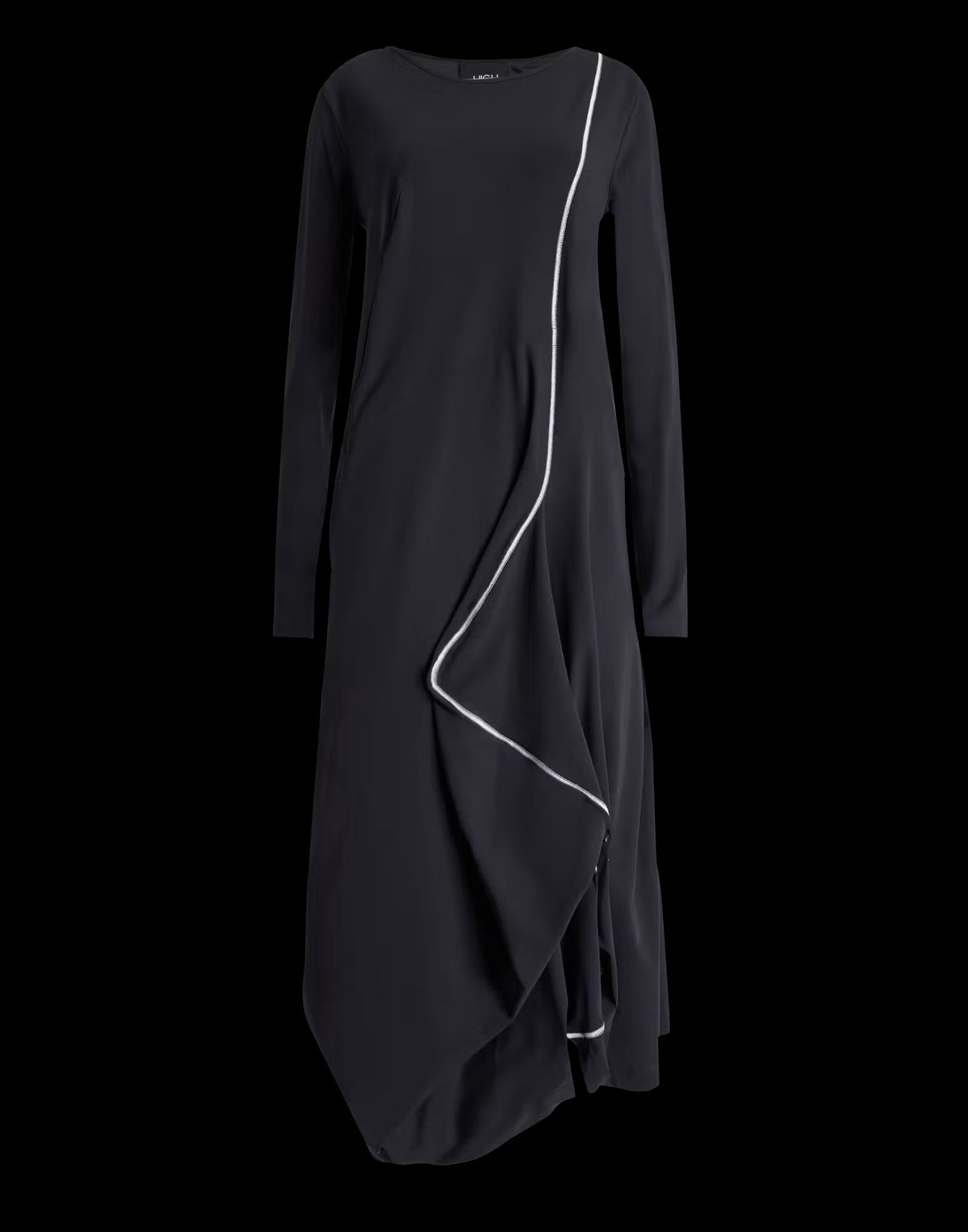 Midi dress with contrast topstitching