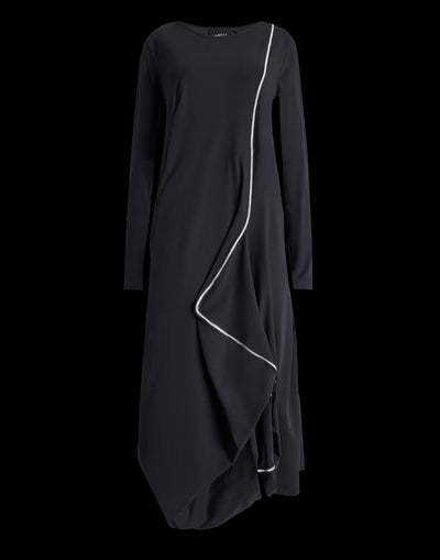Midi dress with contrast topstitching