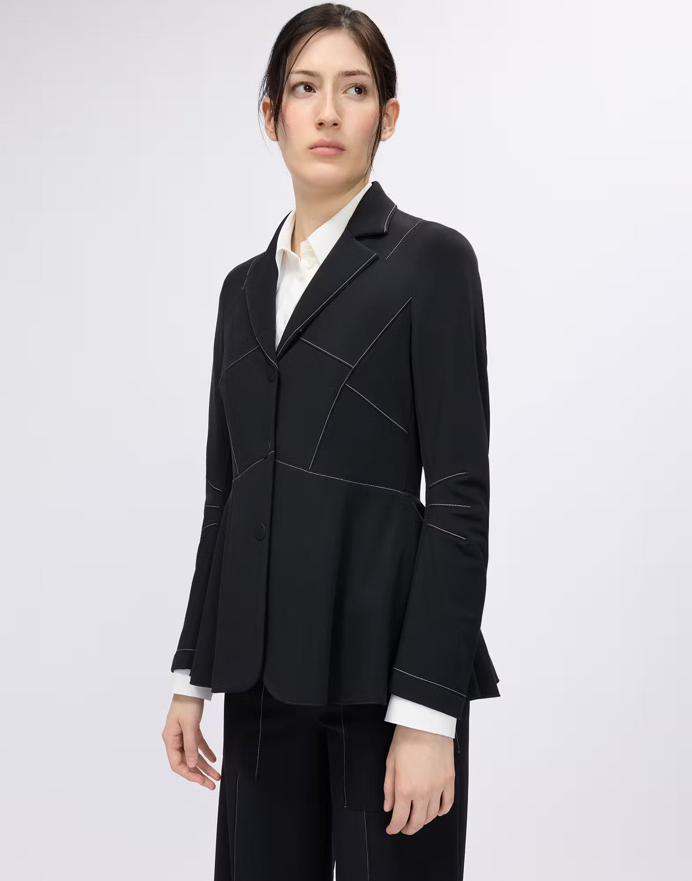 Tailored jacket with contrast topstitching