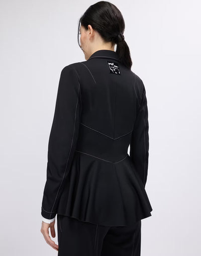 Tailored jacket with contrast topstitching