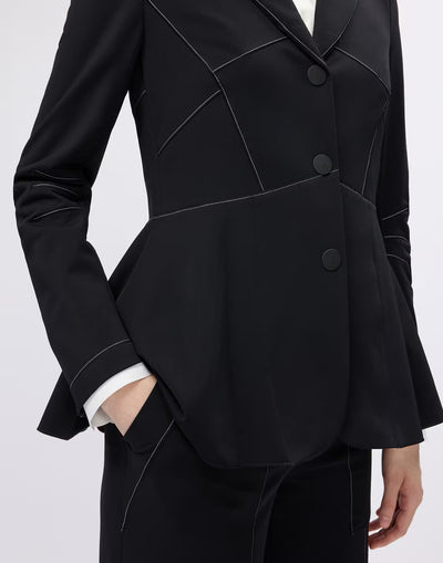 Tailored jacket with contrast topstitching