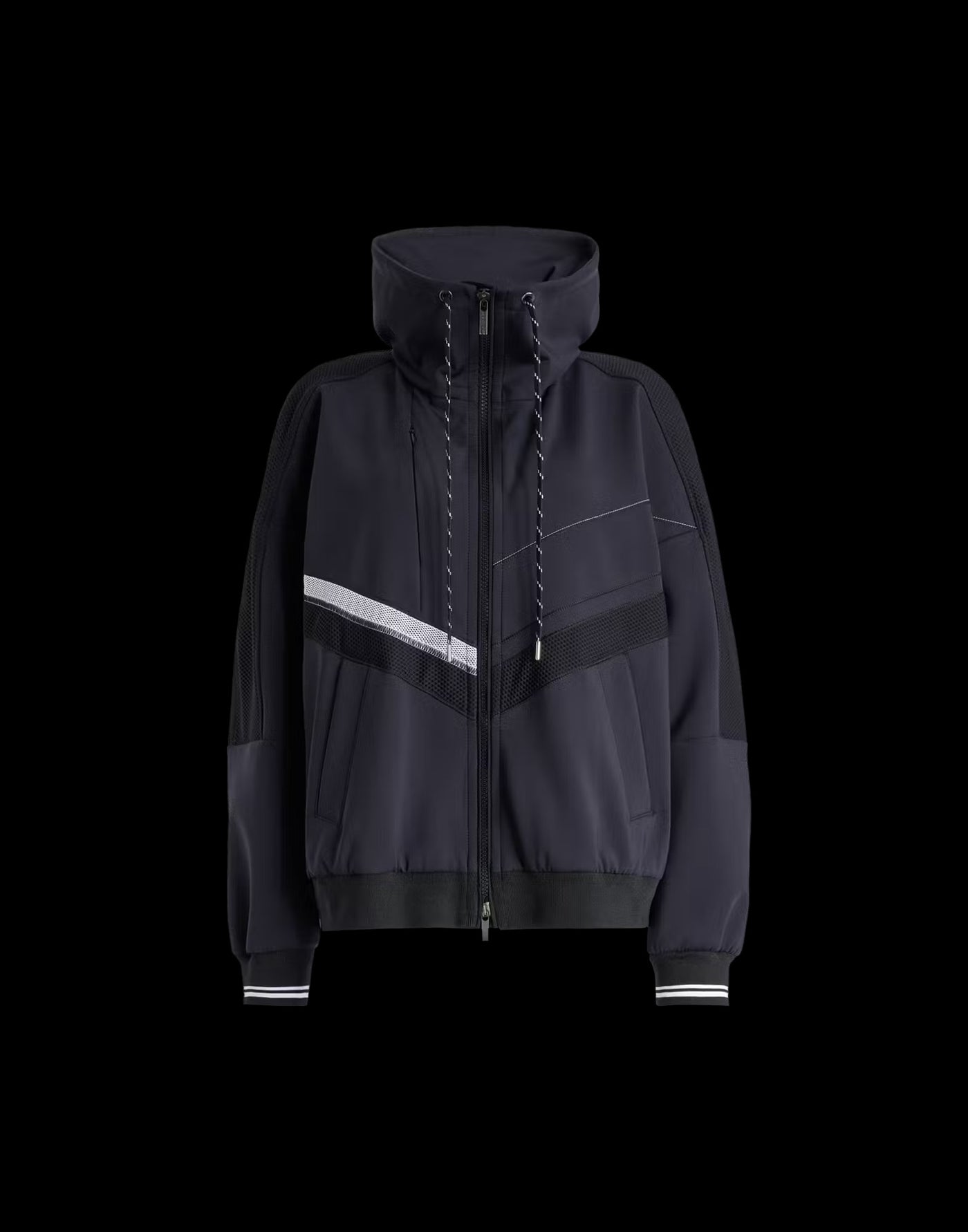 Zip-up sports jacket with mesh inserts