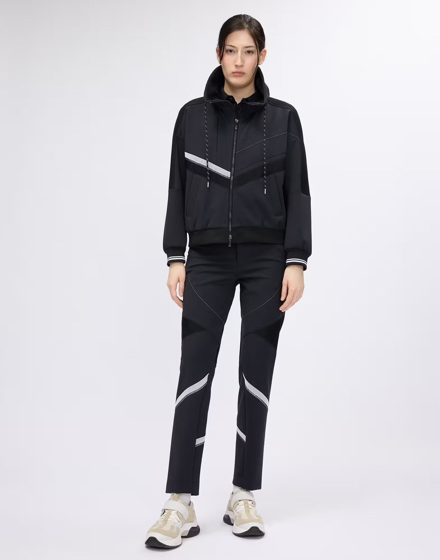 Zip-up sports jacket with mesh inserts