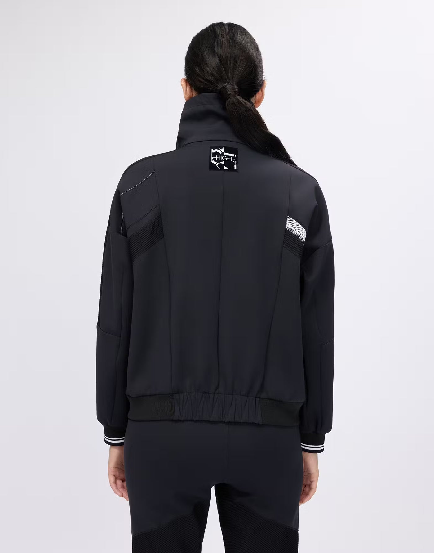 Zip-up sports jacket with mesh inserts