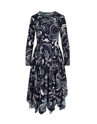 Asymmetric dress with floral print