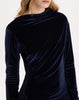 Maxi dress in brown velvet