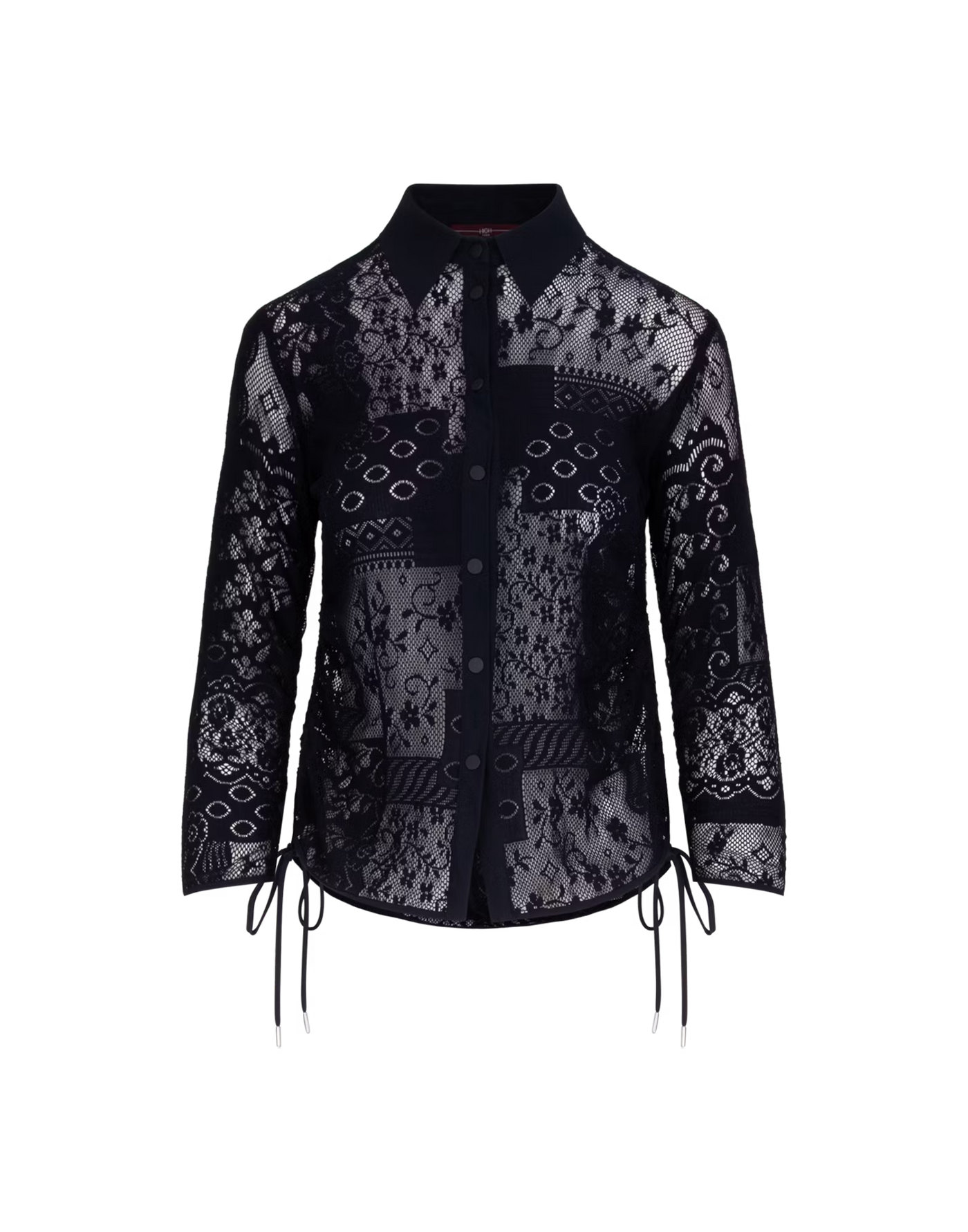 Black stretch lace shirt