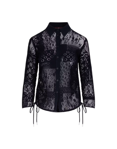 Black stretch lace shirt