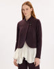 Boxy jacket in wine red brushed bi-stretch jersey
