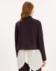 Boxy jacket in wine red brushed bi-stretch jersey