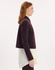 Boxy jacket in wine red brushed bi-stretch jersey