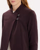 Boxy jacket in wine red brushed bi-stretch jersey