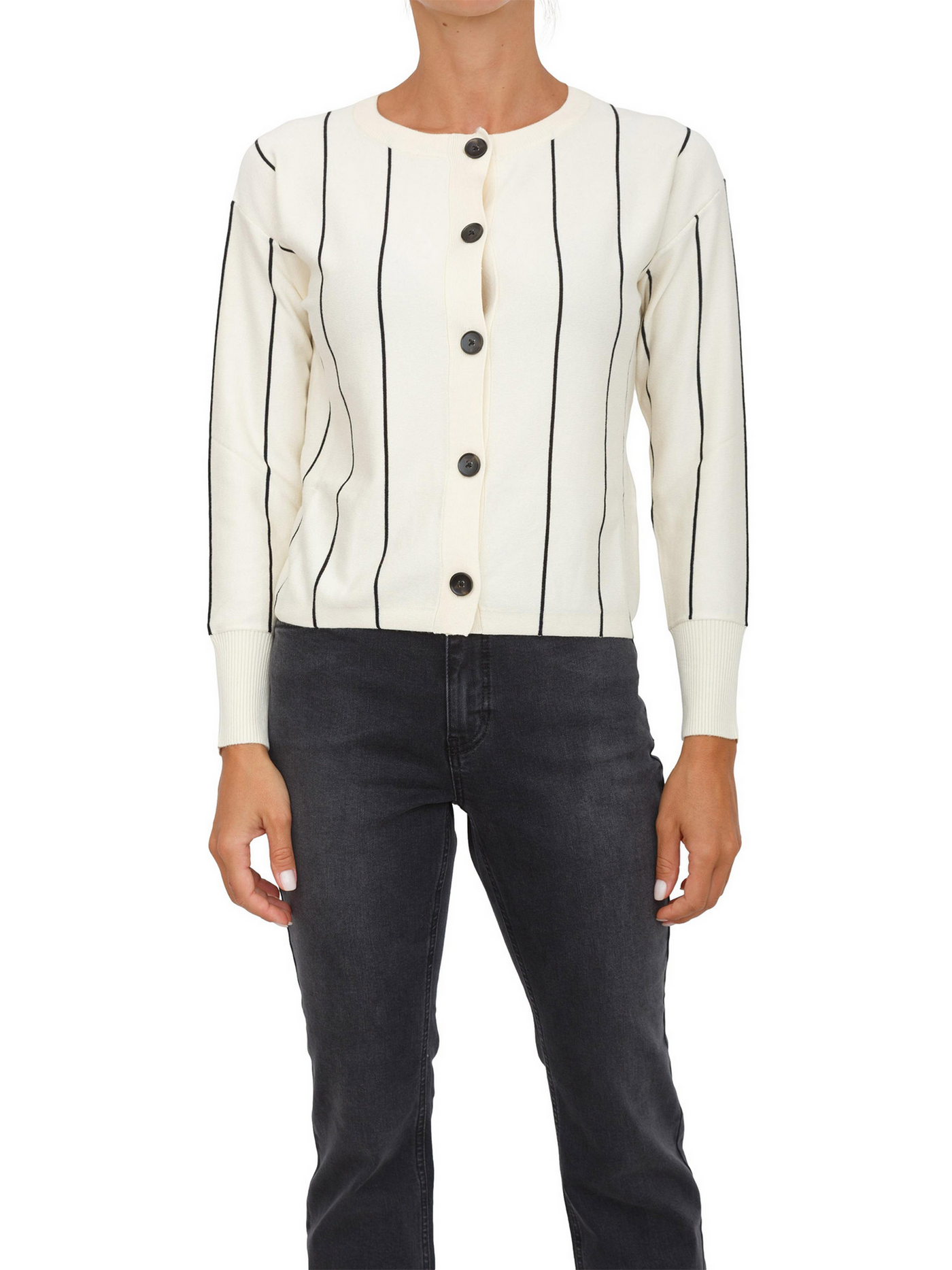 Stripy boxy shape cardigan